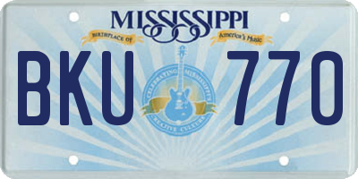 MS license plate BKU770