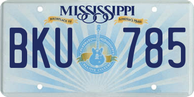 MS license plate BKU785