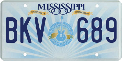 MS license plate BKV689