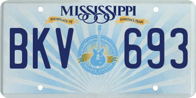 MS license plate BKV693