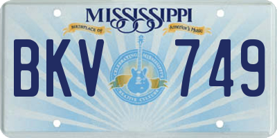 MS license plate BKV749