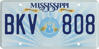 MS license plate BKV808