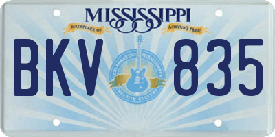MS license plate BKV835