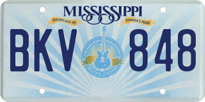 MS license plate BKV848
