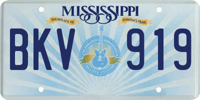 MS license plate BKV919
