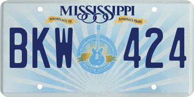MS license plate BKW424