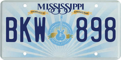 MS license plate BKW898
