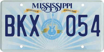 MS license plate BKX054