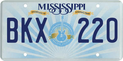 MS license plate BKX220