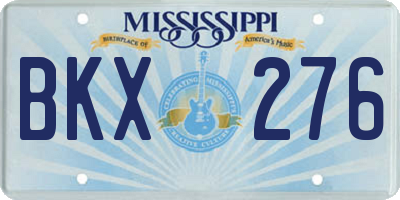 MS license plate BKX276
