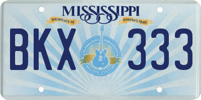 MS license plate BKX333