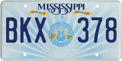 MS license plate BKX378