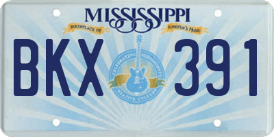 MS license plate BKX391
