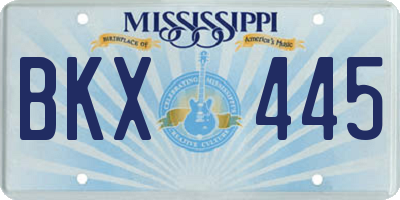 MS license plate BKX445