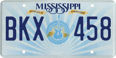 MS license plate BKX458