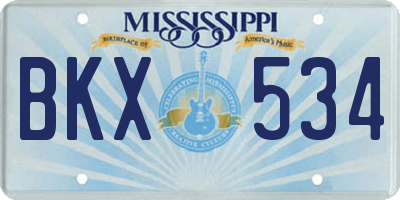 MS license plate BKX534