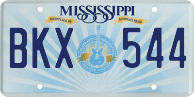 MS license plate BKX544
