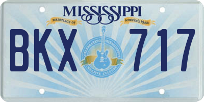 MS license plate BKX717
