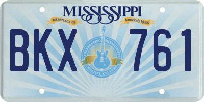 MS license plate BKX761