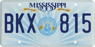 MS license plate BKX815