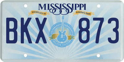 MS license plate BKX873