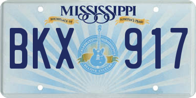 MS license plate BKX917