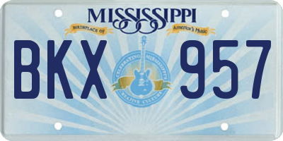 MS license plate BKX957