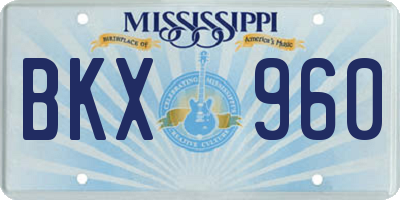 MS license plate BKX960