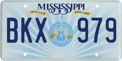MS license plate BKX979