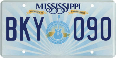 MS license plate BKY090