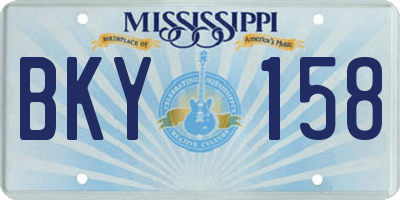 MS license plate BKY158