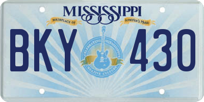 MS license plate BKY430