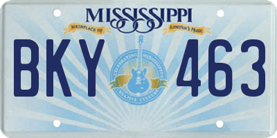 MS license plate BKY463