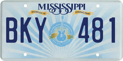 MS license plate BKY481