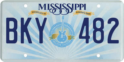 MS license plate BKY482