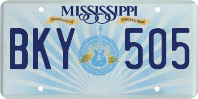 MS license plate BKY505