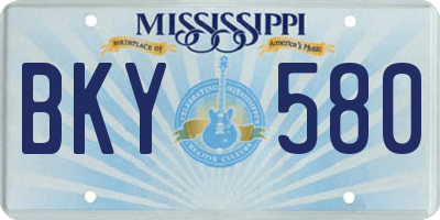 MS license plate BKY580