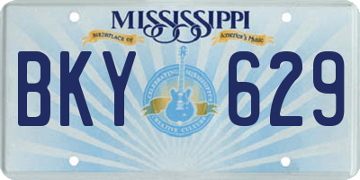 MS license plate BKY629
