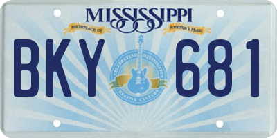 MS license plate BKY681