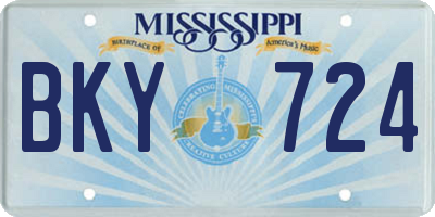 MS license plate BKY724