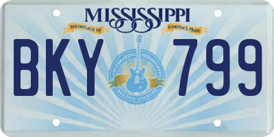 MS license plate BKY799