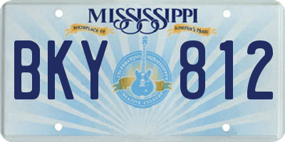 MS license plate BKY812
