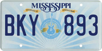 MS license plate BKY893