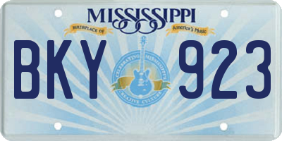 MS license plate BKY923