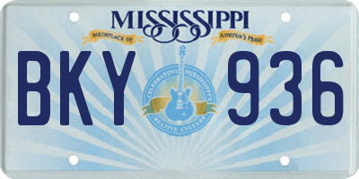 MS license plate BKY936
