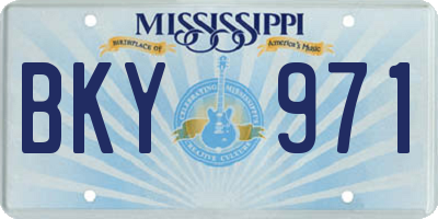 MS license plate BKY971