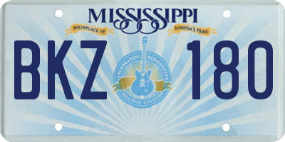 MS license plate BKZ180