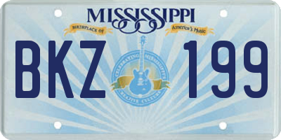 MS license plate BKZ199