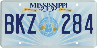 MS license plate BKZ284