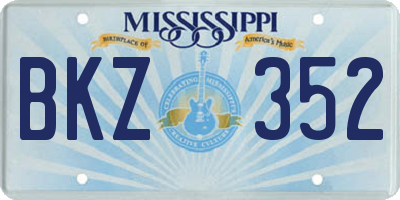 MS license plate BKZ352
